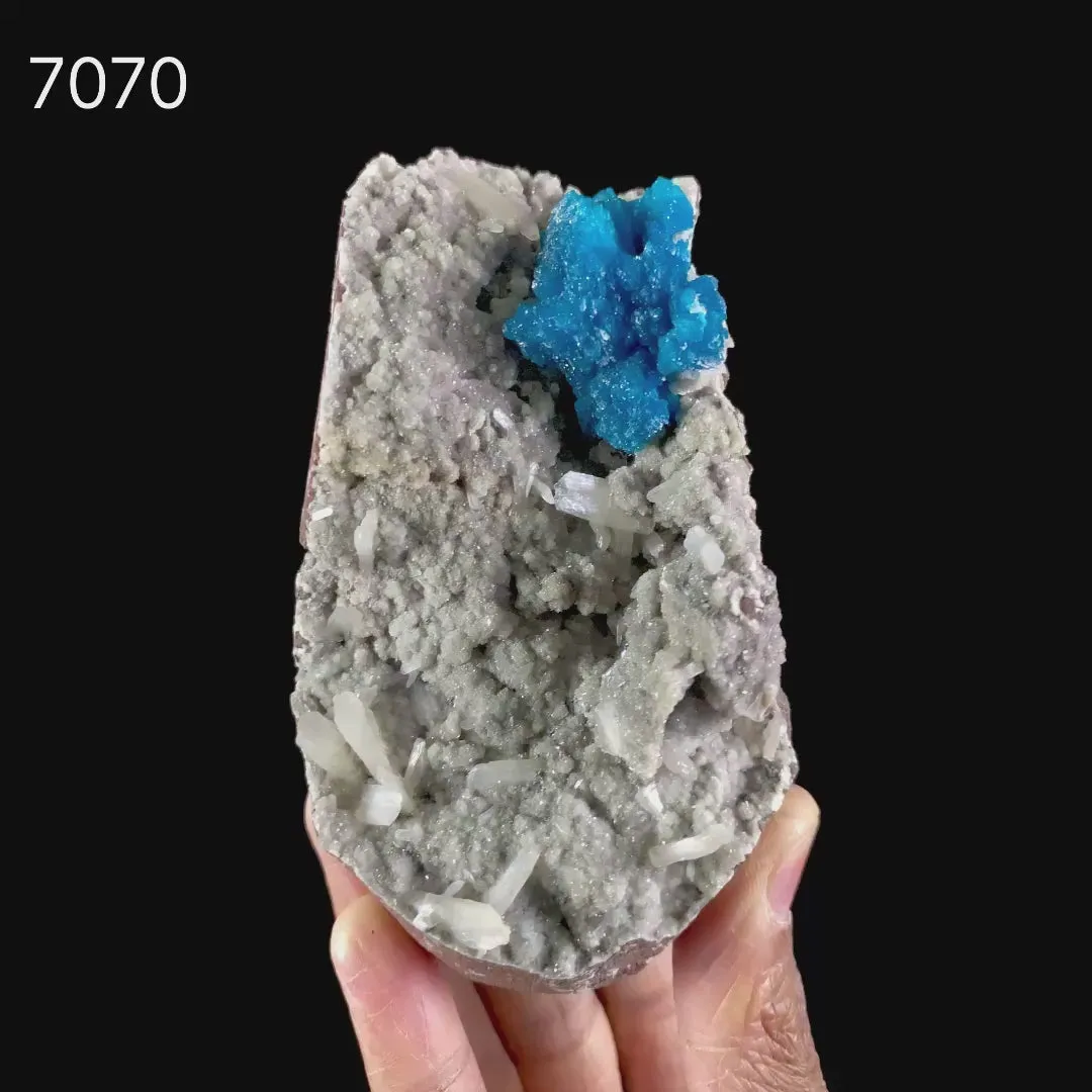 Cavansite on Heulandite (Rare Find) Natural Mineral Specimen - image 7