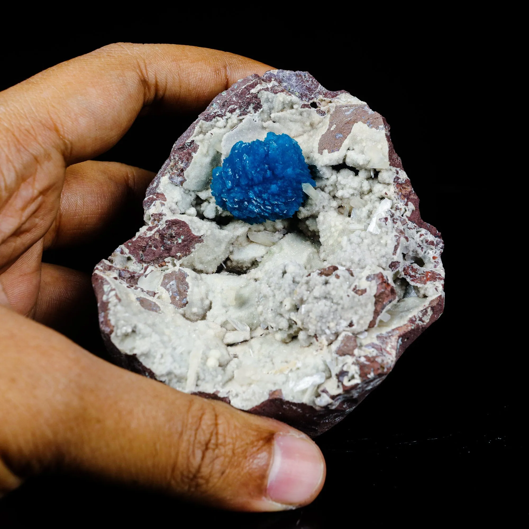 Cavansite on Heulandite (Rare Find) Natural Mineral Specimen - image 4