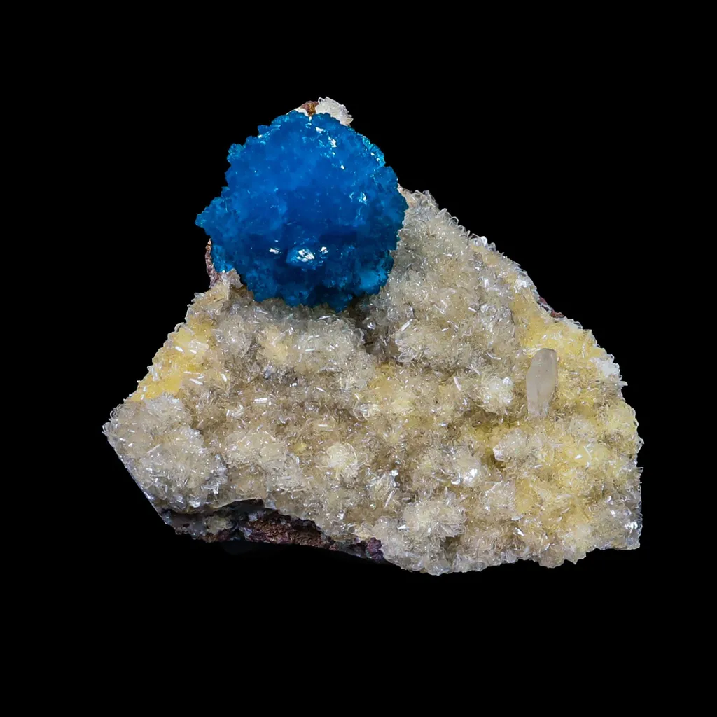Cavansite on Heulandite (Rare Find) Natural Mineral Specimen image