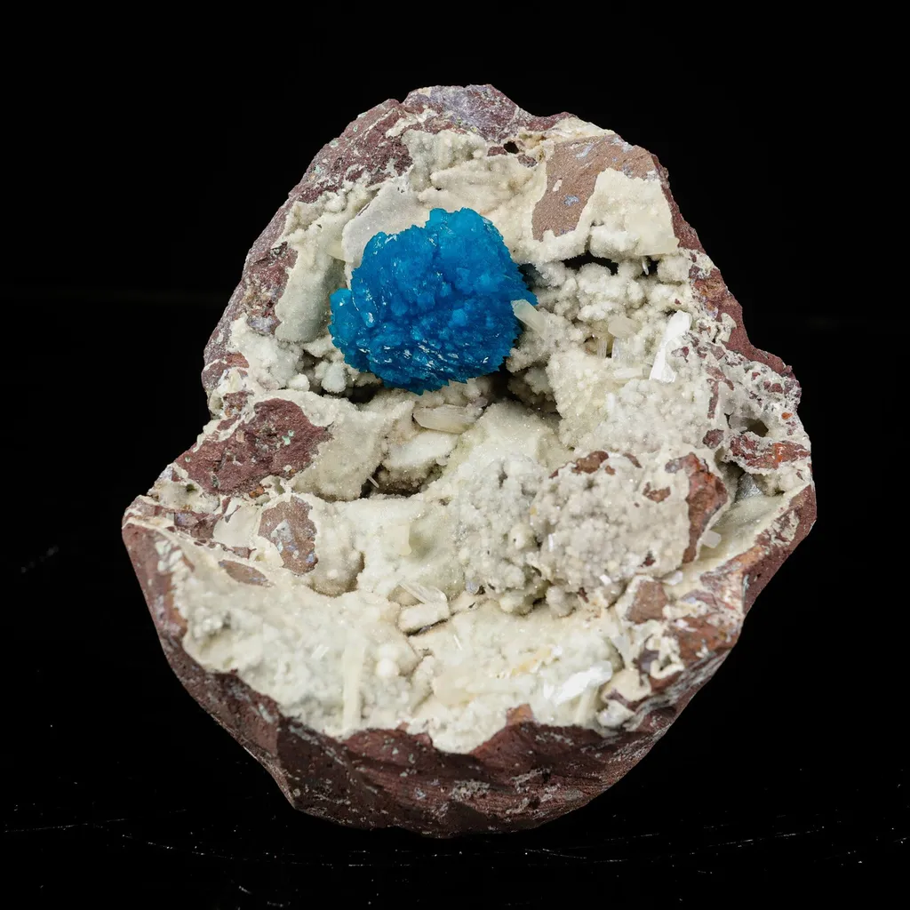 Cavansite on Heulandite (Rare Find) Natural Mineral Specimen image