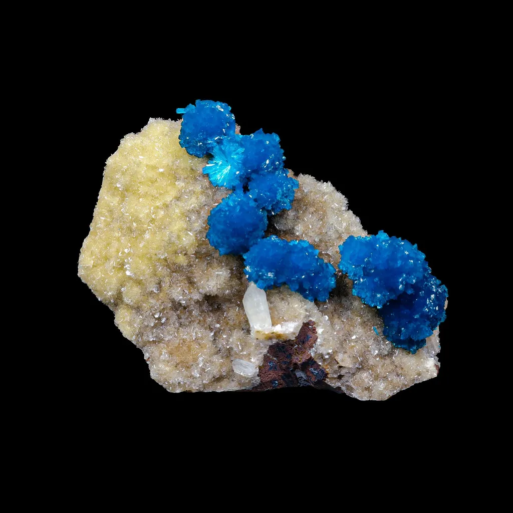 Cavansite on Heulandite (Rare Find) Natural Mineral Specimen USA image