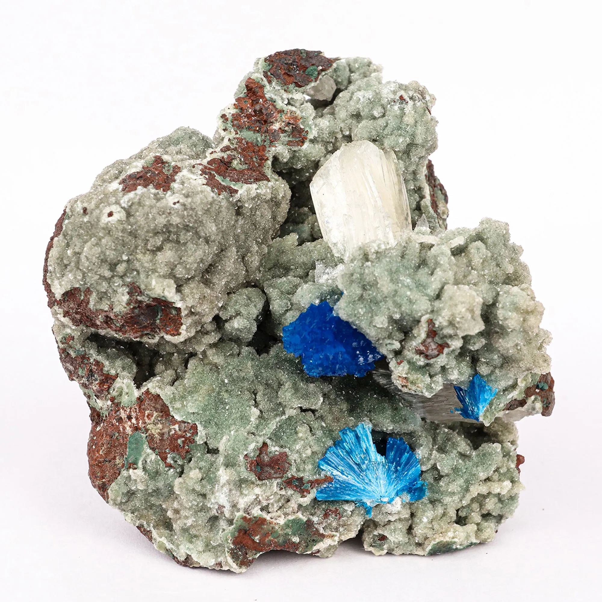 Cavansite on Heulandite With Stilbite (Rare Find) Free Standing Natural Mineral Specimen - image 1