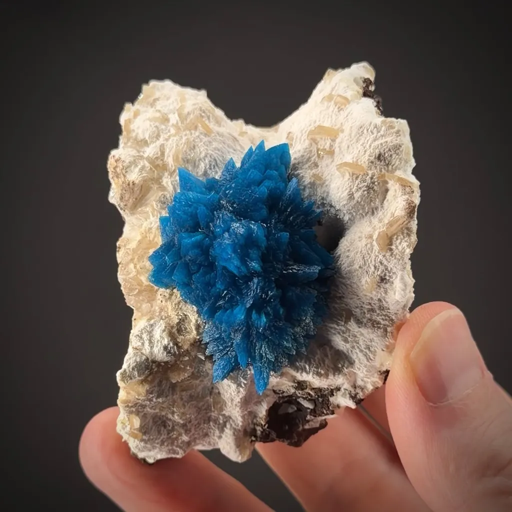 Cavansite on Mordenite with Stilbite image