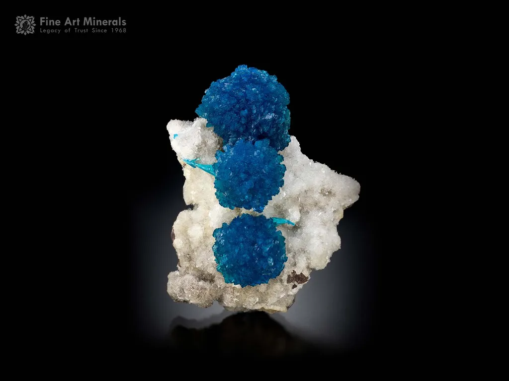 Cavansite on Stilbite from India image