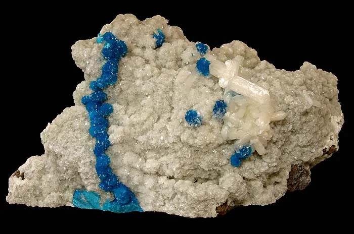 Cavansite, Quartz, Stilbite image