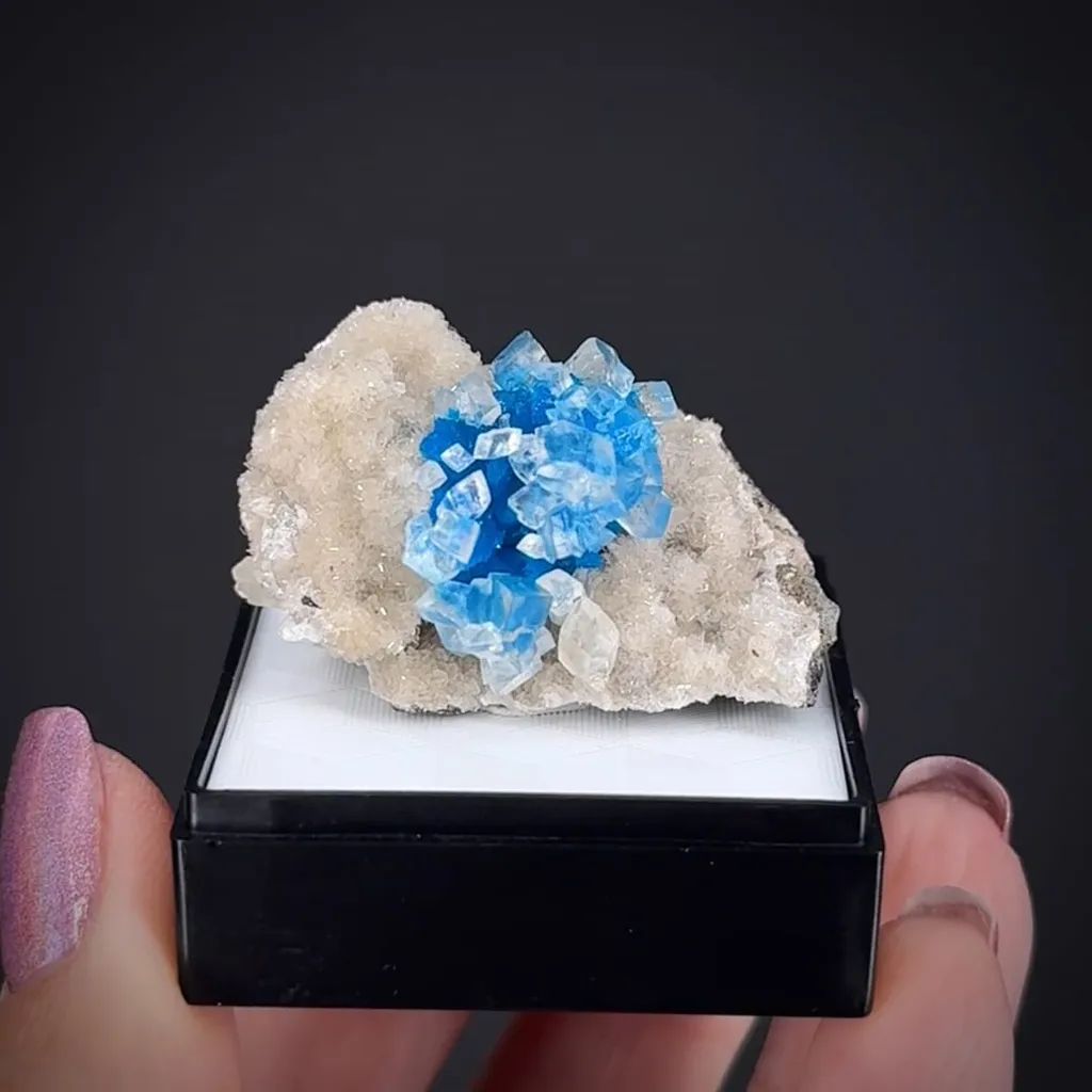Cavansite with Calcite - image 2