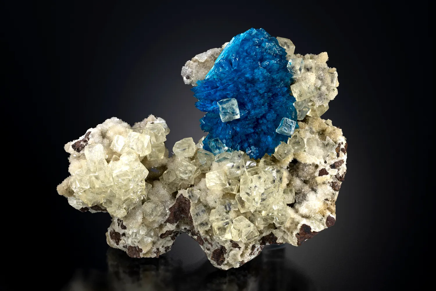 Cavansite with Calcite on Calcite - image 4