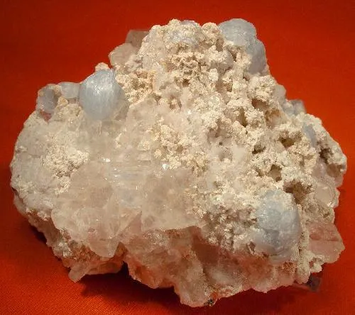 Celestine, Calcite, Rhodochrosite image