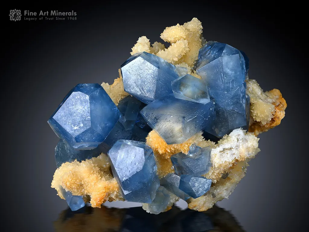 Celestine Cluster with Calcite from Afghanistan image