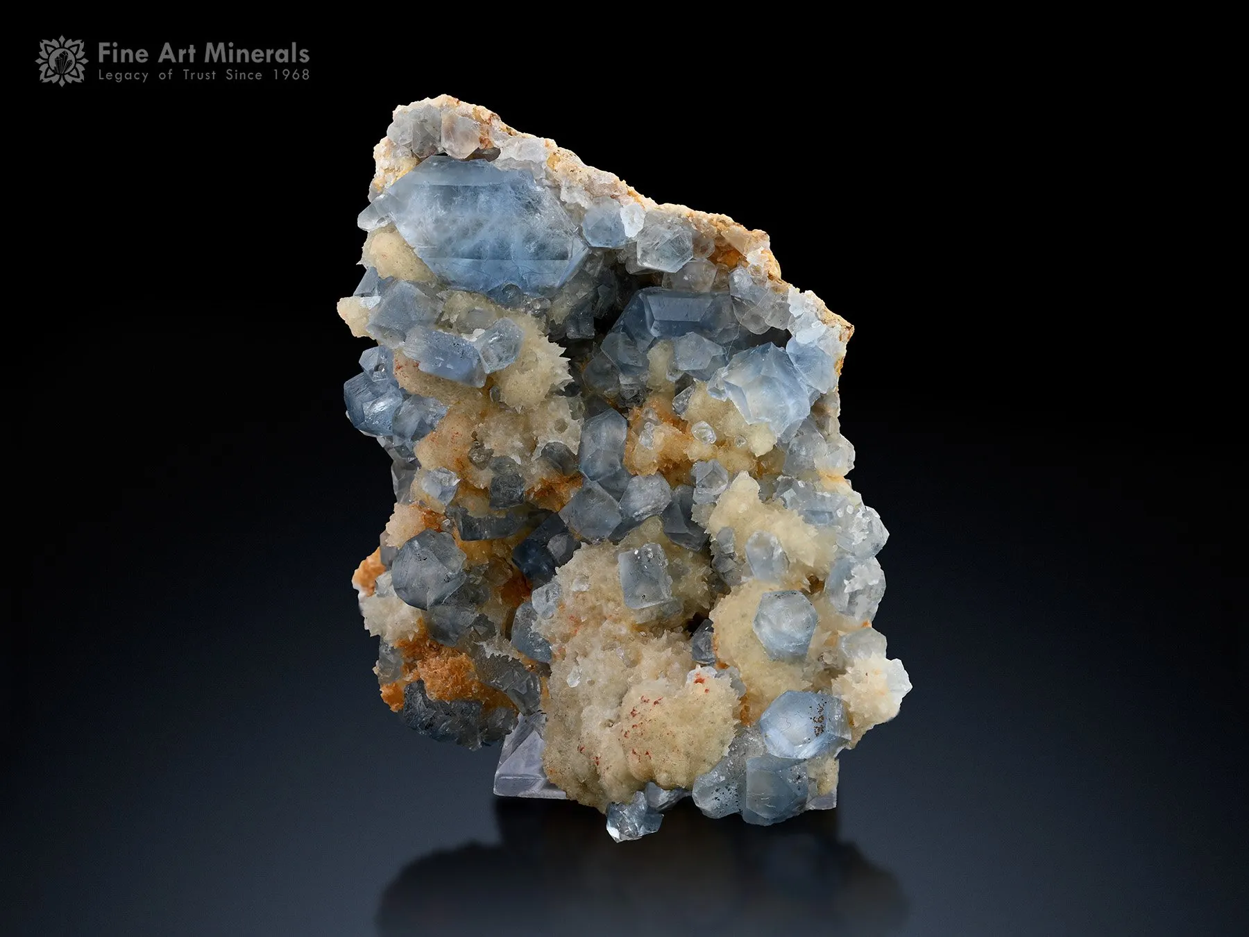 Celestine Cluster with Calcite from Afghanistan - image 1