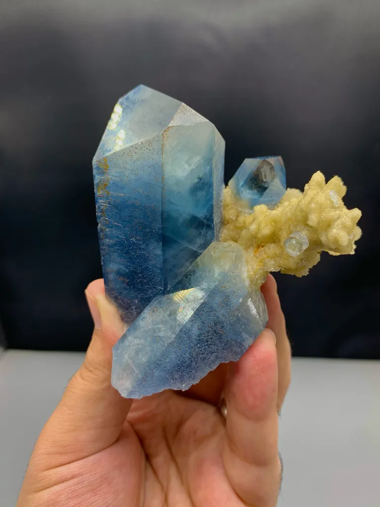 Celestine on Calcite matrix from Afghanistan - image 5