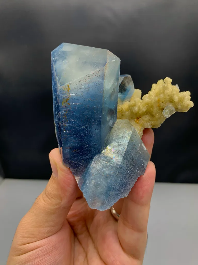 Celestine on Calcite matrix from Afghanistan image