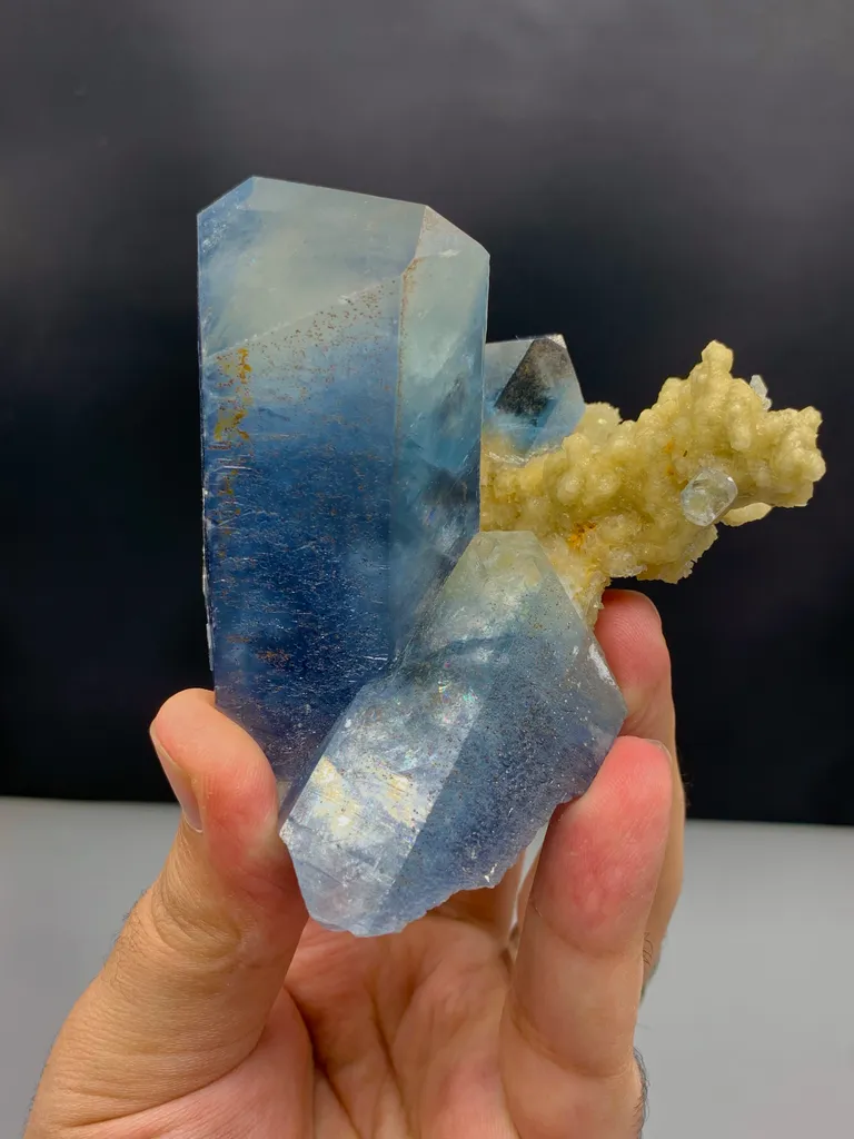 Celestine on Calcite matrix from Afghanistan - image 6