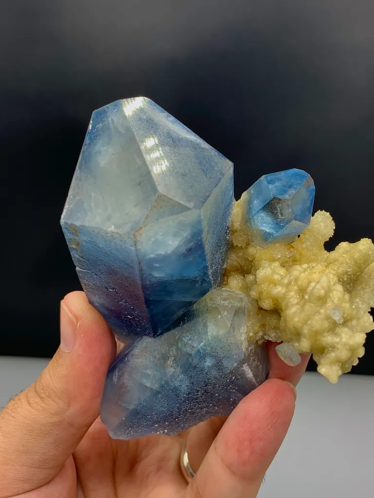 Celestine on Calcite matrix from Afghanistan - image 7
