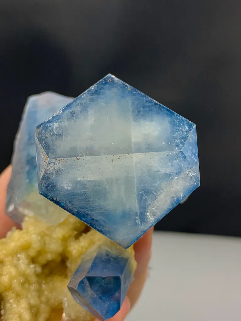 Celestine on Calcite matrix from Afghanistan - image 8