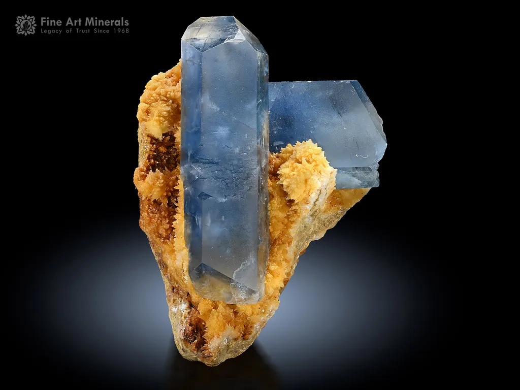 Celestine with Calcite from Afghanistan image