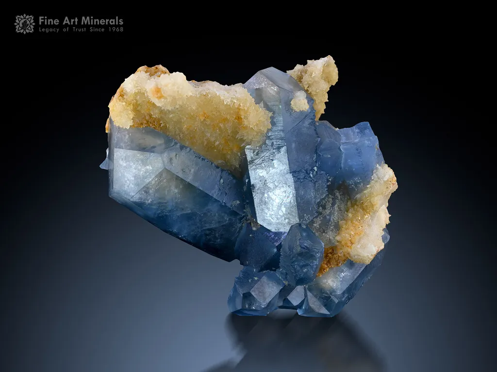 Celestine with Calcite from Afghanistan image