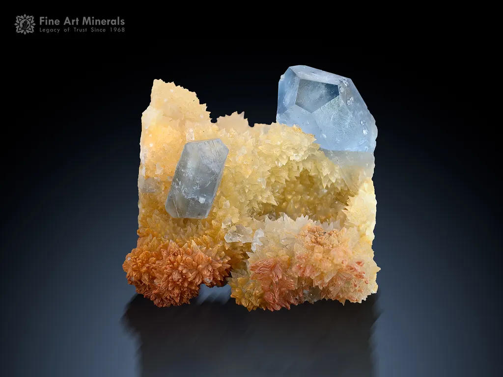 Celestine with Calcite from Afghanistan image