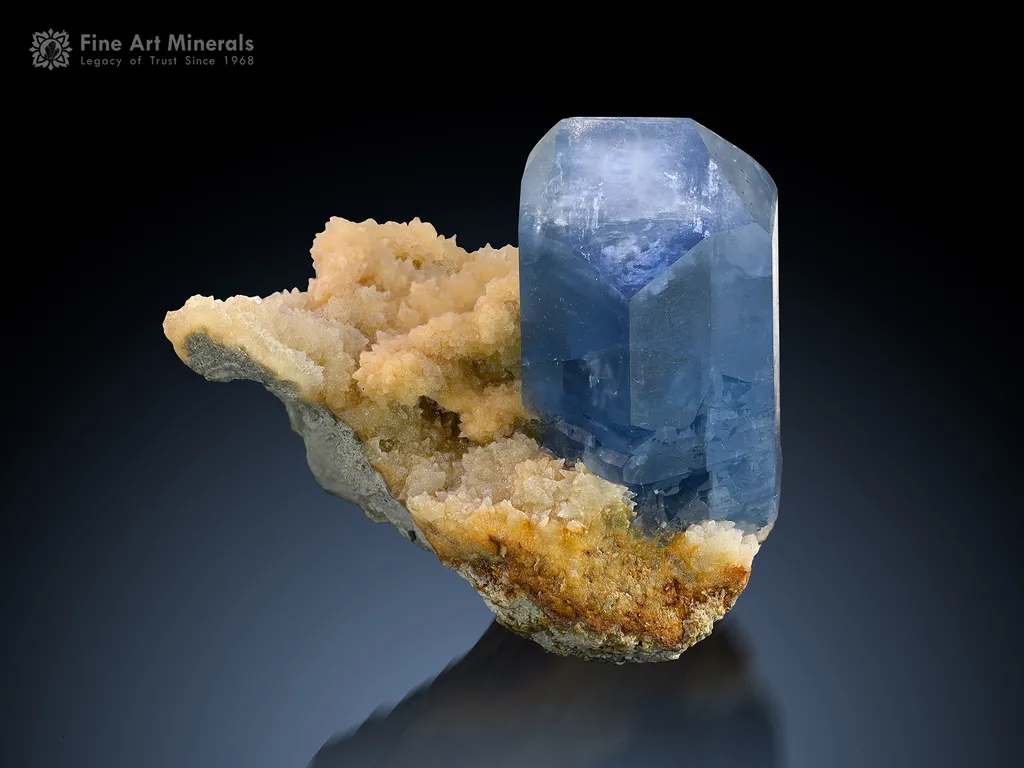 Celestine with Calcite from Afghanistan image