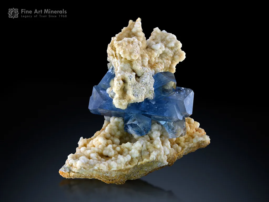 Celestine with Calcite from Afghanistan image
