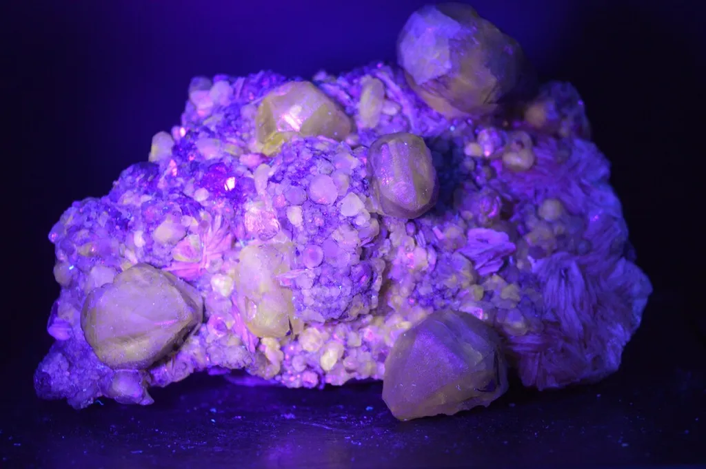 Cerussite & barite - 833 grams - Fluorescent - Midladen, Morocco - image 8