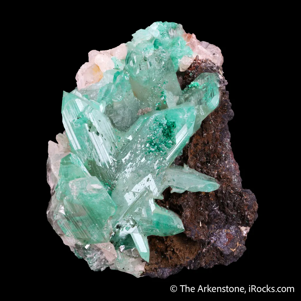 Cerussite included by Malachite image