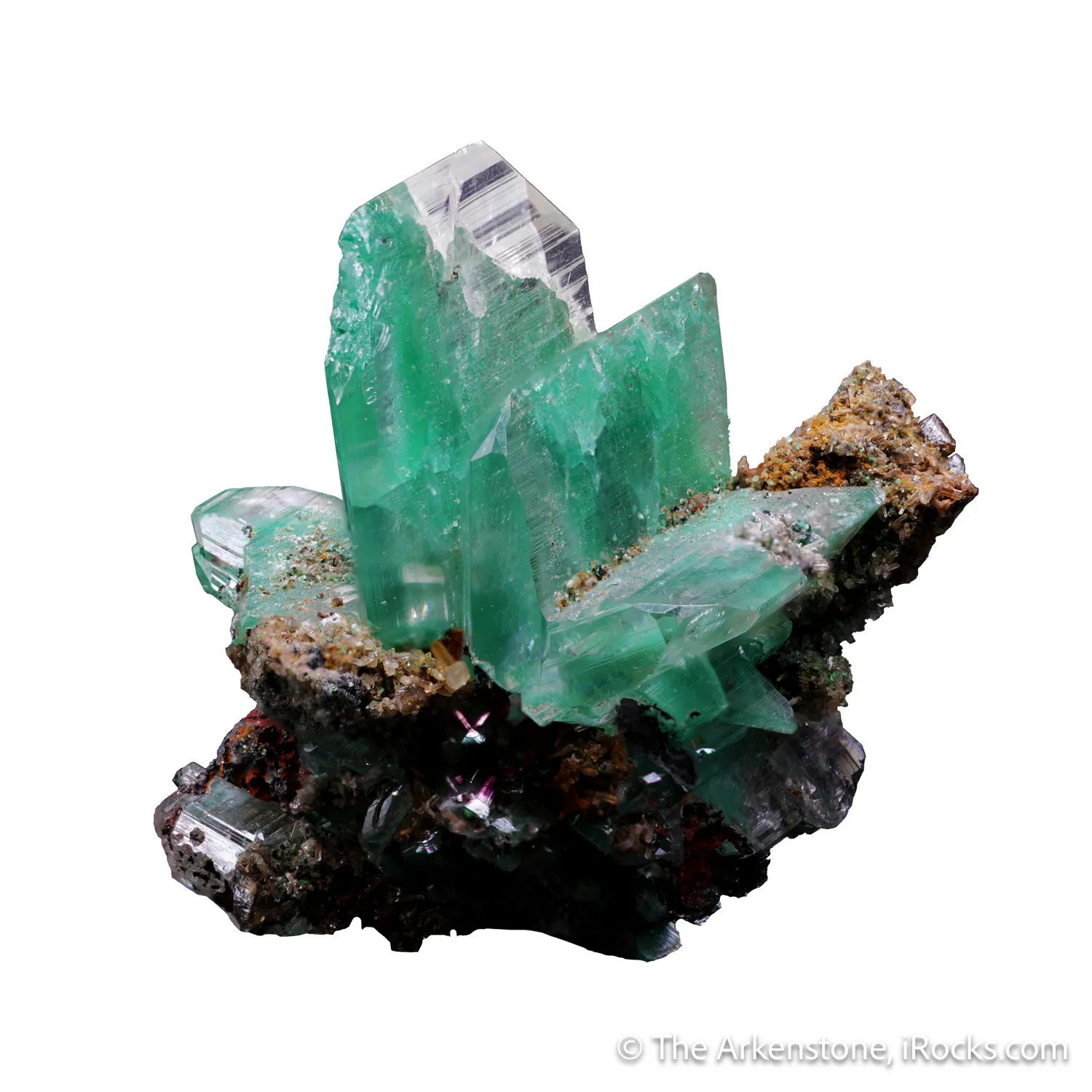 Cerussite included with Malachite (illustrated in Tsumeb book) - image 4