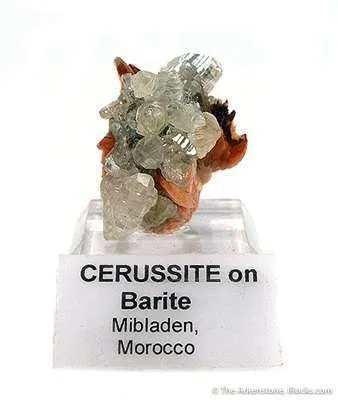 Cerussite on Baryte image