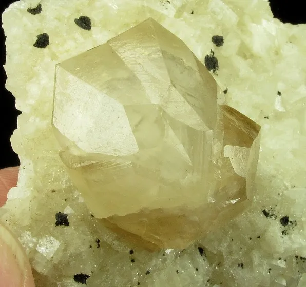 Cerussite on Calcite - image 2