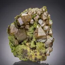 Cerussite on CUPRIAN Smithsonite - image 1