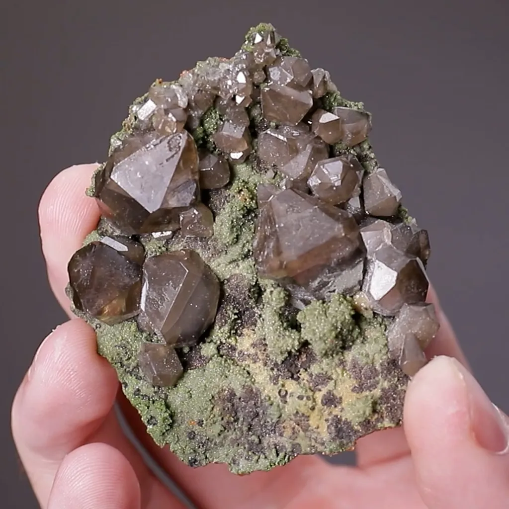 Cerussite on CUPRIAN Smithsonite - image 2
