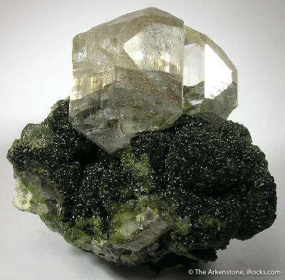 Cerussite (Twinned) on Duftite - image 4