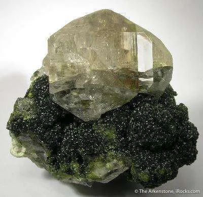 Cerussite (Twinned) on Duftite - image 1