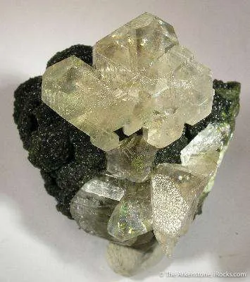 Cerussite (Twinned) on Duftite - image 2