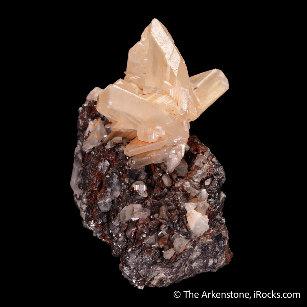 Cerussite (twinned) on Galena - image 5