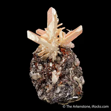 Cerussite (twinned) on Galena