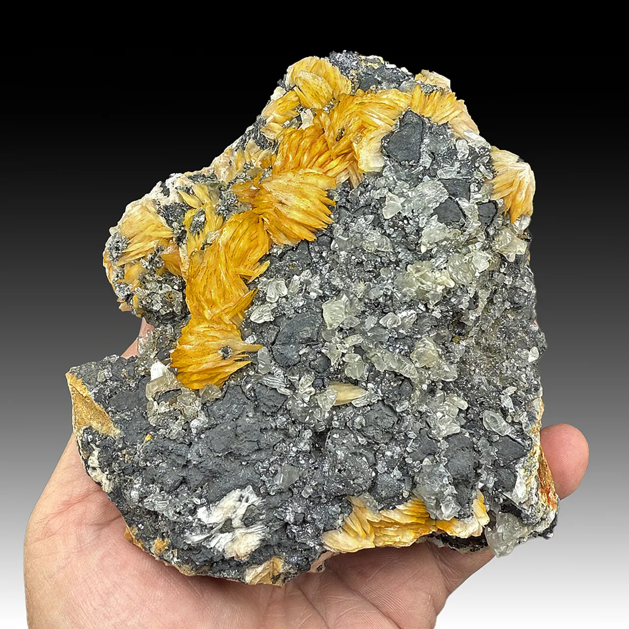 Cerussite with Barite, Galena - image 1