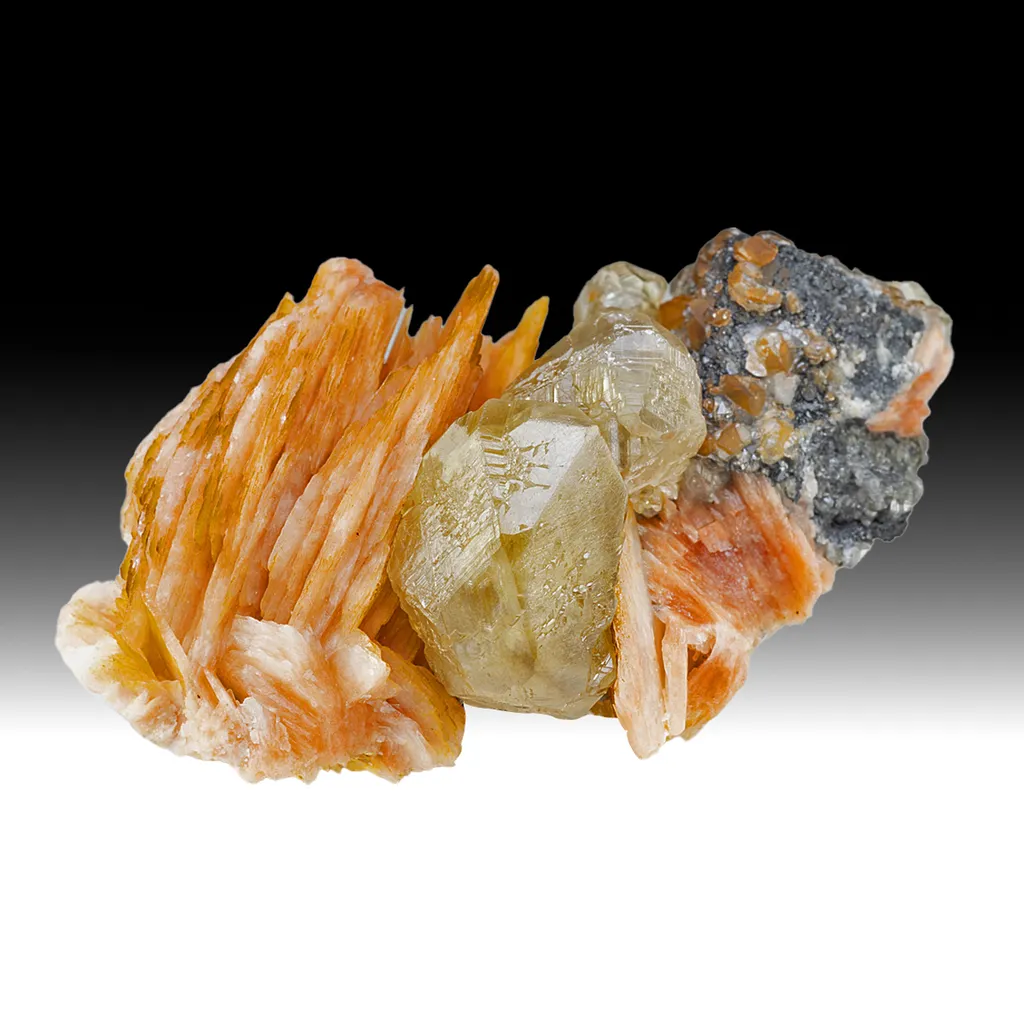 Cerussite with Barite, Galena image