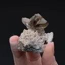 Cerussite with Calcite and Malachite on Quartz - image 2