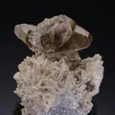 Cerussite with Calcite and Malachite on Quartz - image 1