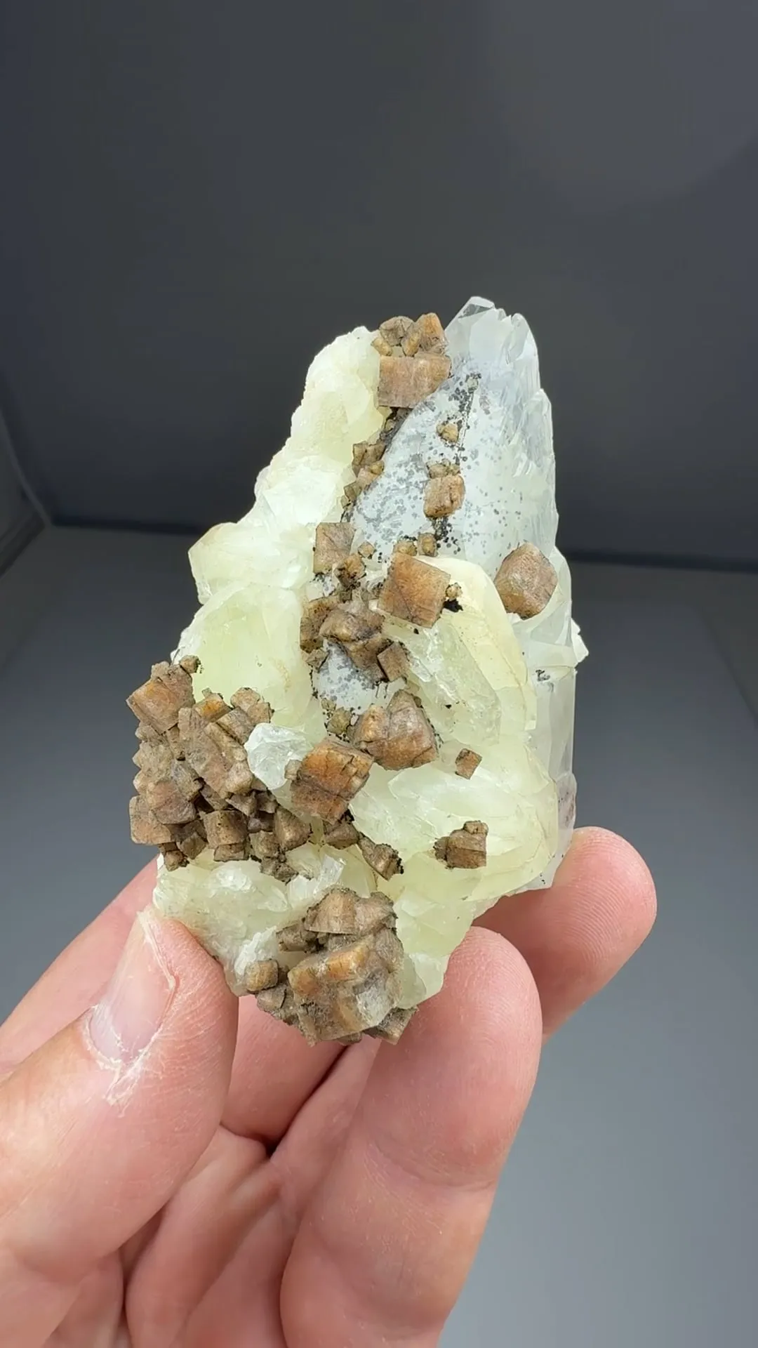 Chabazite on Calcite with Datolite - image 2