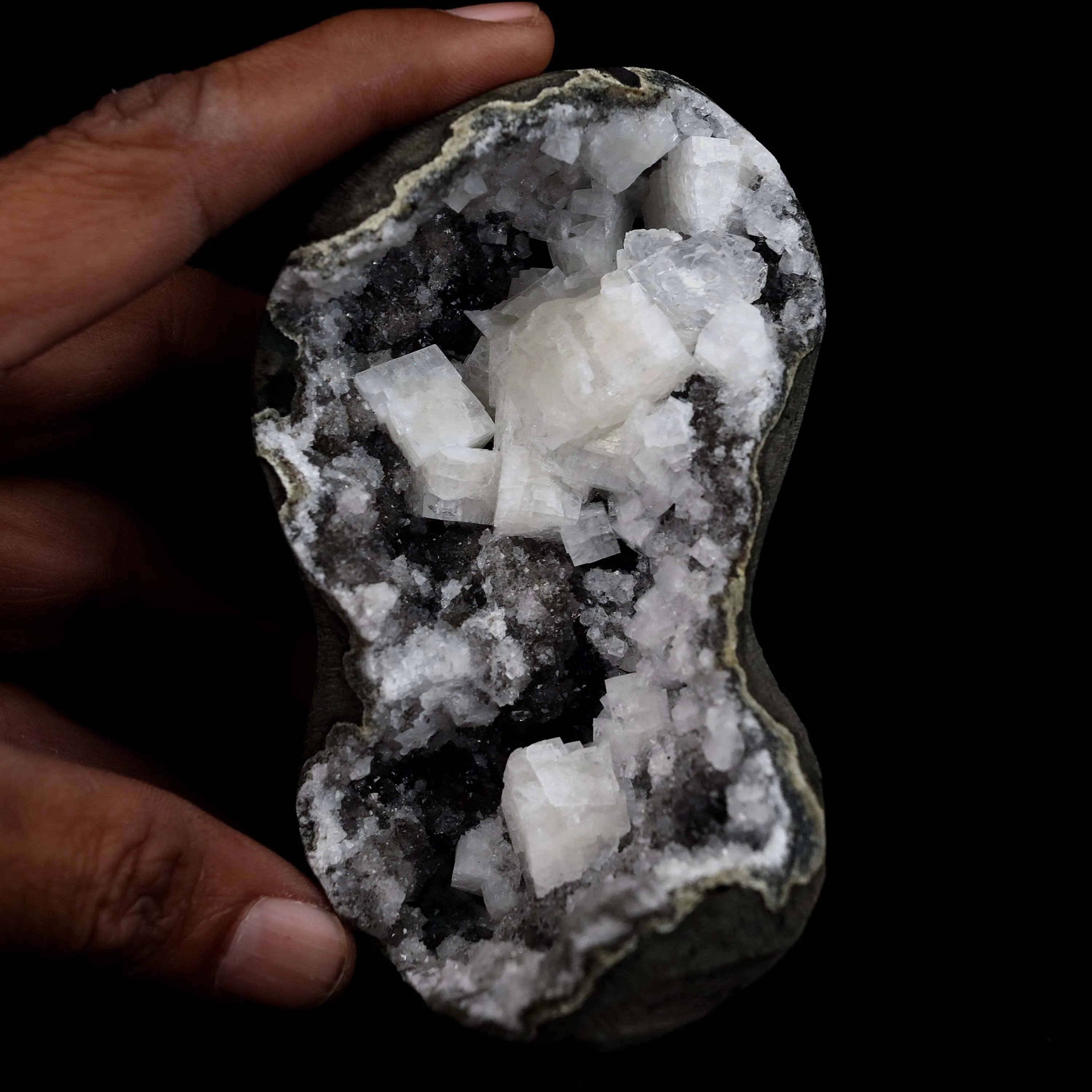 Chabazite Pesudeo Crystals inside Chalcedony Vug Natural Mineral Specimen - image 4