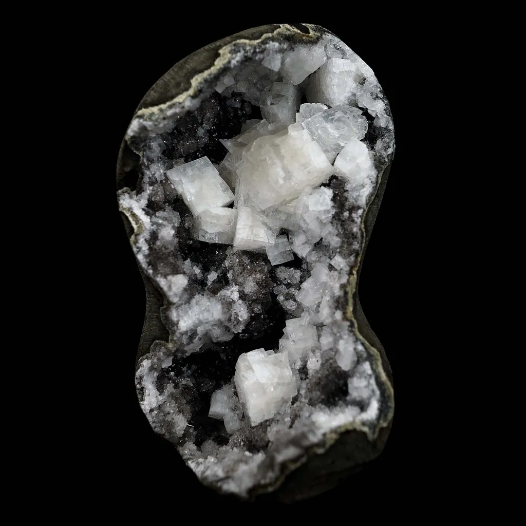 Chabazite Pesudeo Crystals inside Chalcedony Vug Natural Mineral Specimen - image 3