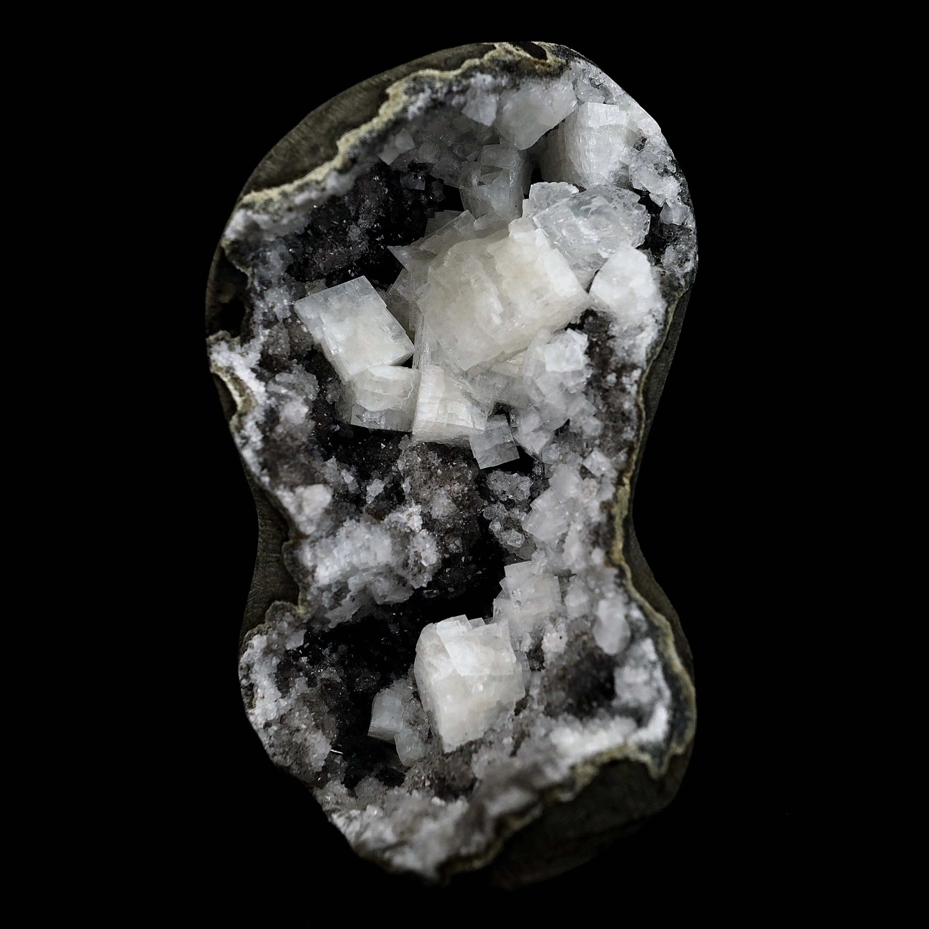 Chabazite Pesudeo Crystals inside Chalcedony Vug Natural Mineral Specimen - image 3