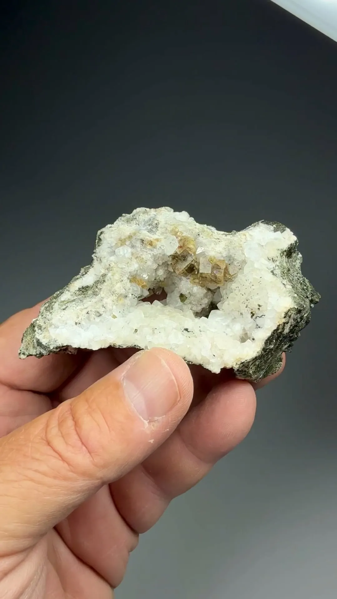 Chabazite with Calcite, Chalcopyrite - image 2