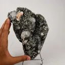 Chalcedony Black with Apophyllite and Stilbite Natural Mineral Specimen - image 5