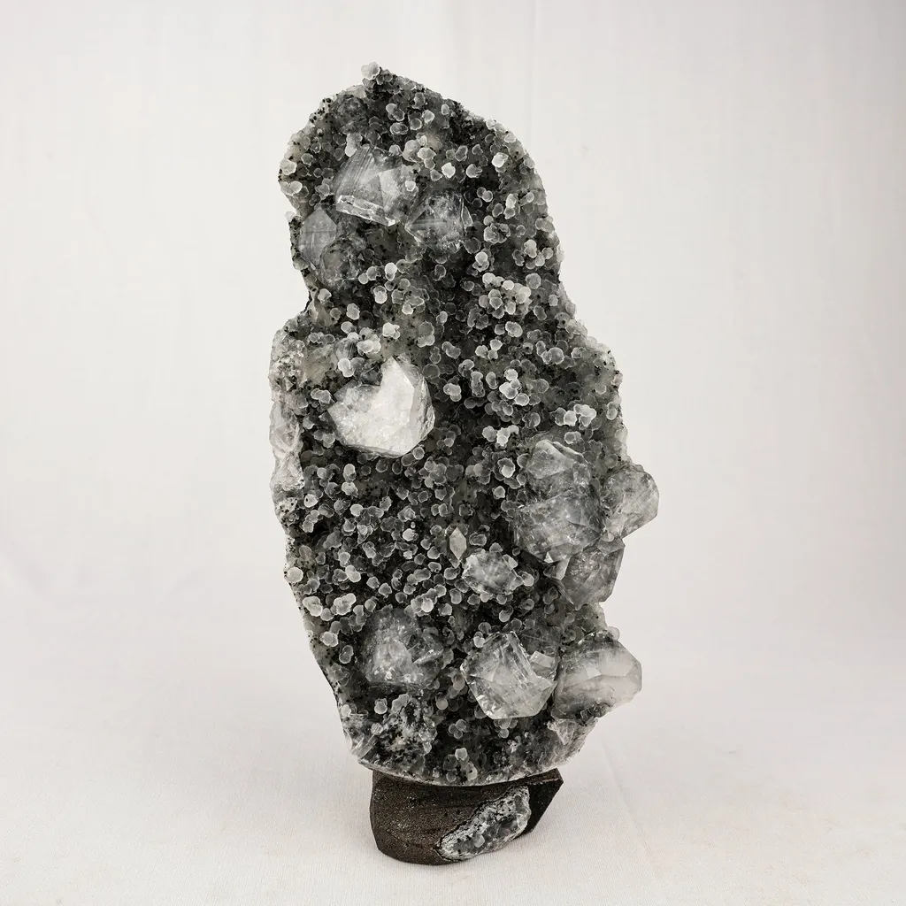 Chalcedony Black with Apophyllite Cubes Natural Mineral Specimen image