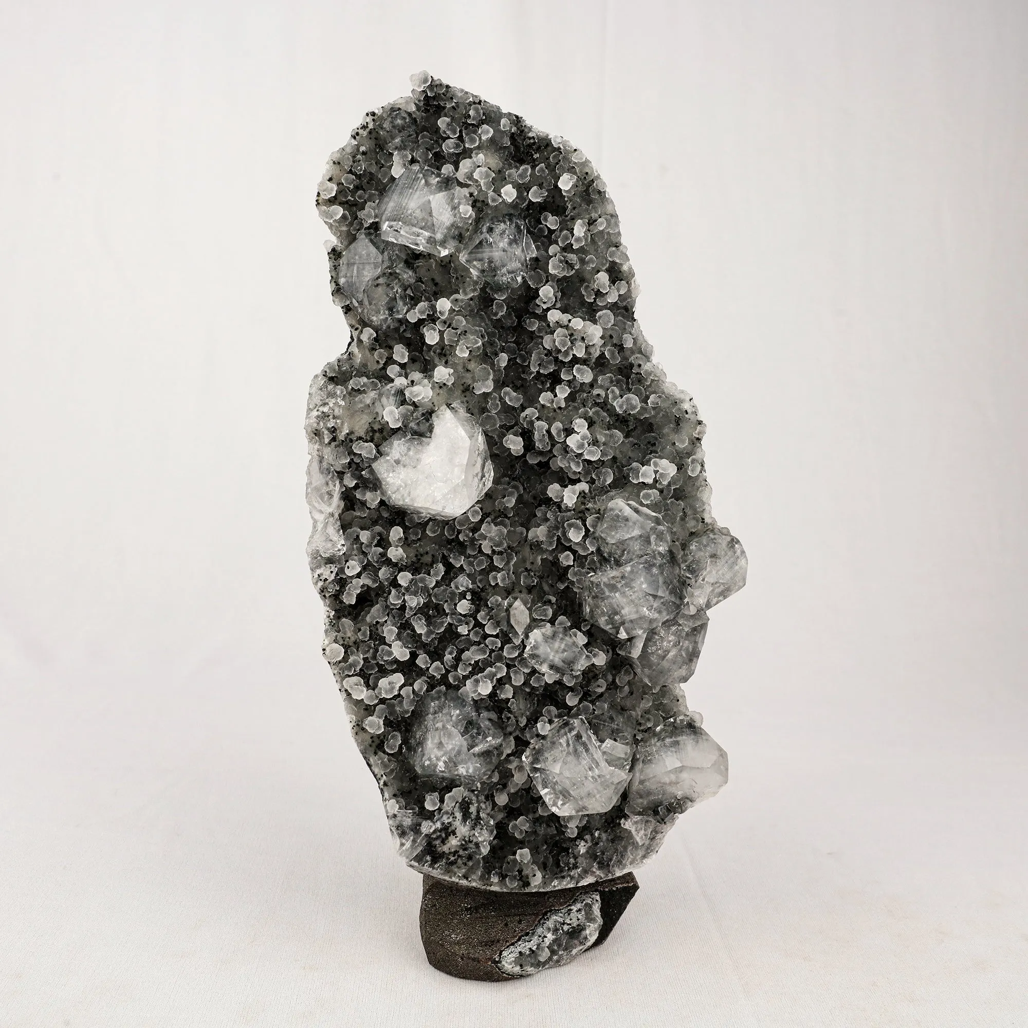 Chalcedony Black with Apophyllite Cubes Natural Mineral Specimen - image 1