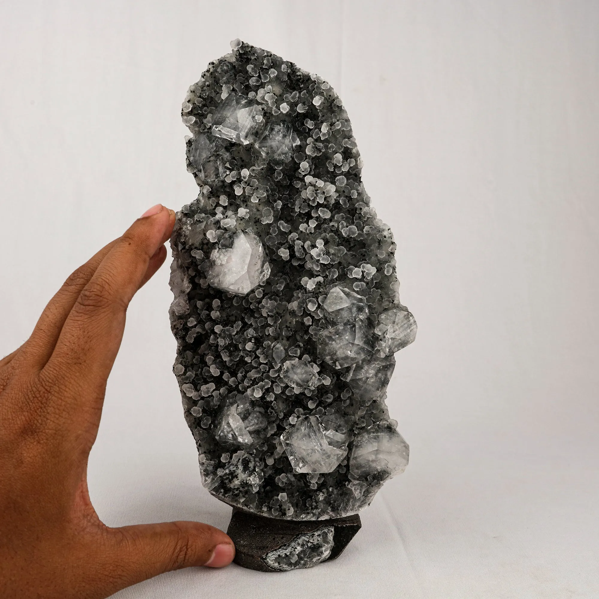 Chalcedony Black with Apophyllite Cubes Natural Mineral Specimen - image 5