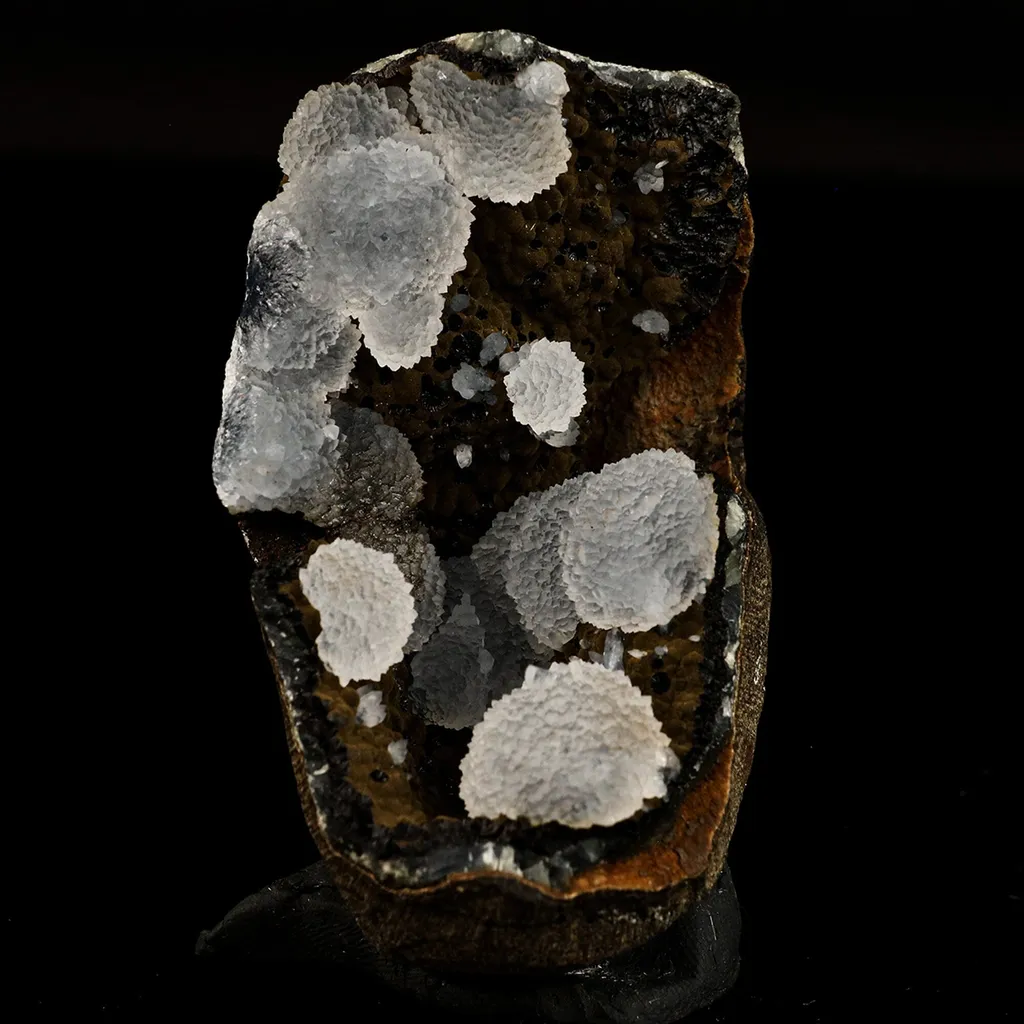 Chalcedony in Julgoldite geode Rarly found free standing  Natural Mineral Specimen image